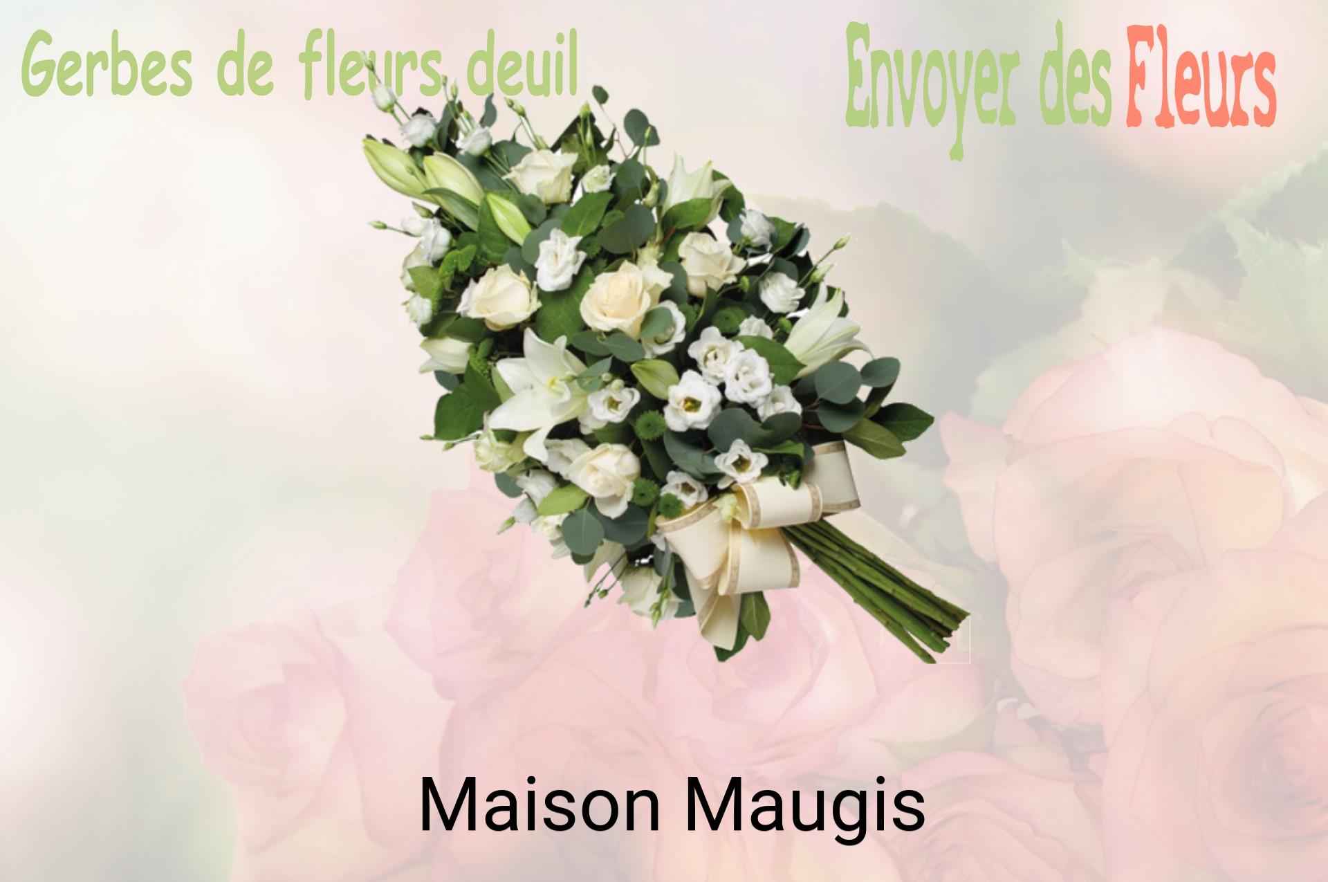 Gerbe de fleurs de deuil livrée à Maison-Maugis